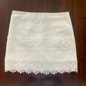 J.Crew White Daisy Lace Crochet Skirt Size 8